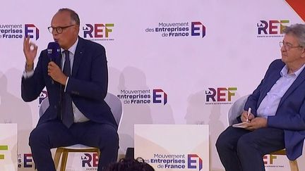 De Bruno Retailleau à Jean-Luc Mélenchon, un premier débat et de premières passes d'armes entre sept candidats à la présidentielle face au Medef